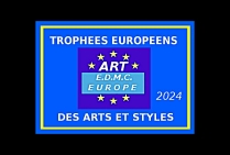 Logo des Trophées Européens des Arts et Styles. Ces distinctions artistiques de prestige marquent la maîtrise du geste de peindre et le talent d'artistes confirmés. Logo de référence dans l'itinéraire des artistes vis à vis du monde de l'art 