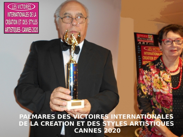 ■ VICTOIRES INTERNATIONALES DE LA CRÉATION ET DES STYLES ARTISTIQUES CANNES 2020. Jean Paul Schmitt, peintre, Lauréat du Palmarès