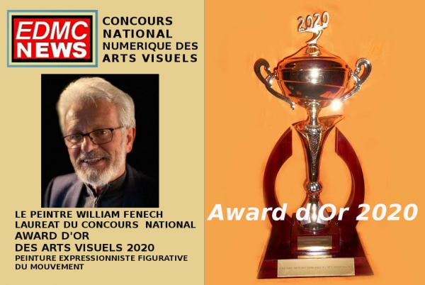 Palmarès 2020 William Fenech Award d'Or des Arts Visuels 2020 Artiste Lauréat du Concours National Numérique des Arts Visuels 2020  
