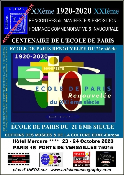 ECOLE DE PARIS 23-24 Octobre 2020 Manifeste et Hommage Centenaire 1920-2020<br/>(sur invitation)  