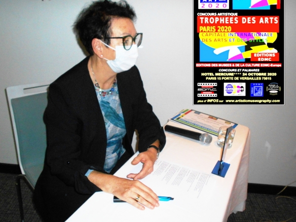 Annie d'Herpin présidente du Jury lors des TROPHEES DES ARTS PARIS 2020 - 24 Octobre 2020 - PARIS, dans les Salons de Hôtel Mercure **** Paris XVème Porte de Versailles.