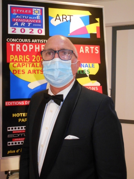 Antoine Antolini, critique d'art international, ici à Paris, lors des Trophées des Arts PARIS 2020. 