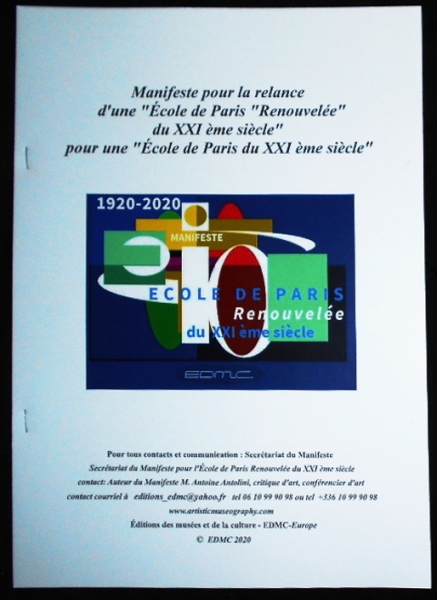 PARIS le 23 Octobre 2020 Manifeste pour une Ecole de PARIS 