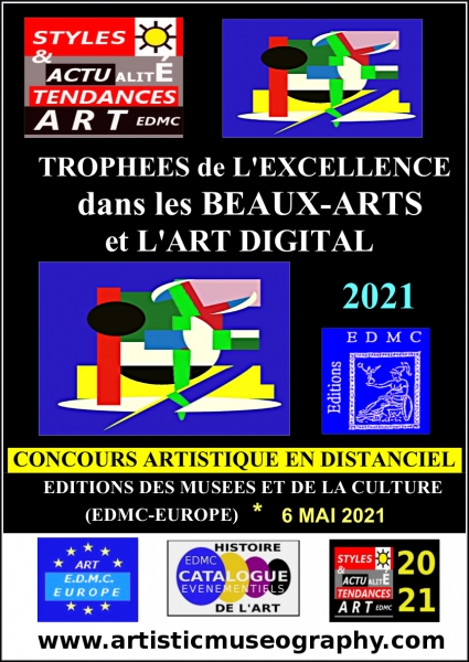 Affiche du concours national des Trophées d'Excellence dans les Beaux-Arts et l'Art Digital (concours en distanciel)