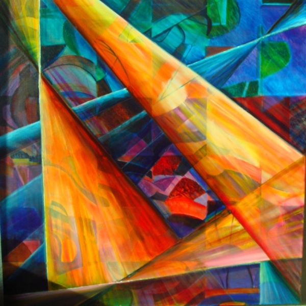 “Lux Aeterna” (G. Ligeti) peinture de Claude CHARTIER,  huile sur toile (80x80cm)