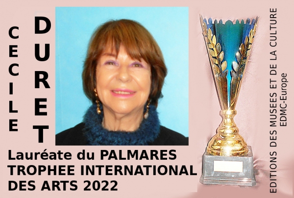 Cécile Duret, peintre figurative, lauréate du Palmarès 2022 a obtenu le Trophée International des Arts, avec Félicitations du Jury pour ses paysages