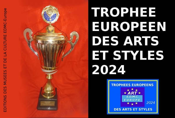 Le Comité du Jury a attribué à l'artiste peintre Michèle GUILLOT le Trophée Européen des Arts et Styles 2024, pour ses œuvres en abstraction. Son talent retenu à l'issue des sélections de Printemps elle a été admise Lauréate du Palmarès 2024