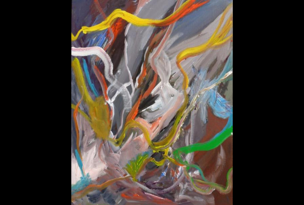 Jacques ANDRIESSENS avec ''Création Libre: Composition 1'' Acrylique sur toile 92x73cm crée une abstraction non directive laissant libre cours aux ressentis des spectateurs. Son style coloré offre de subtiles allusions à la nature. 