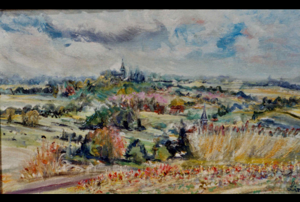 ''Wambez'' huile sur toile 46x38cm Lin QIU BERTALAN a crée un style original et inattendu, ses paysages sont emplis de fraîcheur et de beauté et d'une paix qui enveloppe le spectateur. L'artiste est Grand Pinceau de France.