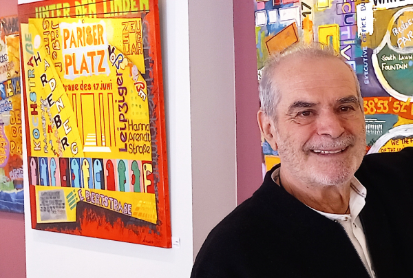 Le peintre contemporain Gérard SUISSIA, lors de son Exposition 
