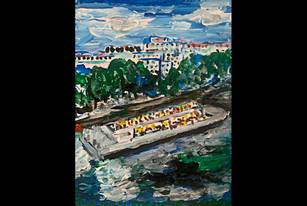 vue de PARIS, oeuvre du peintre Toshio ASAKI. École de Paris du XXIe Siècle.