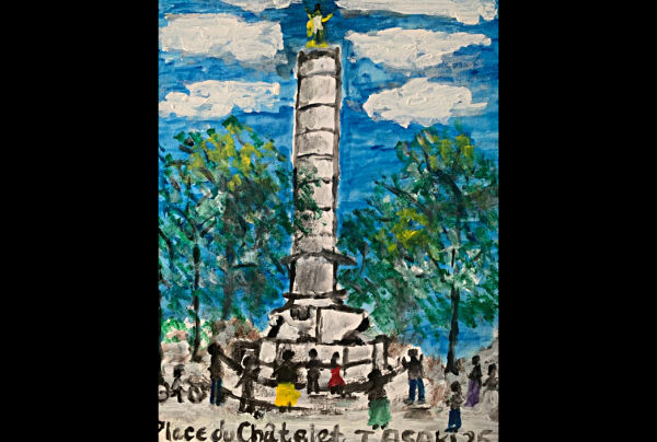 vue de PARIS, oeuvre de Toshio ASAKI, artiste peintre. École de Paris du XXIe siècle.