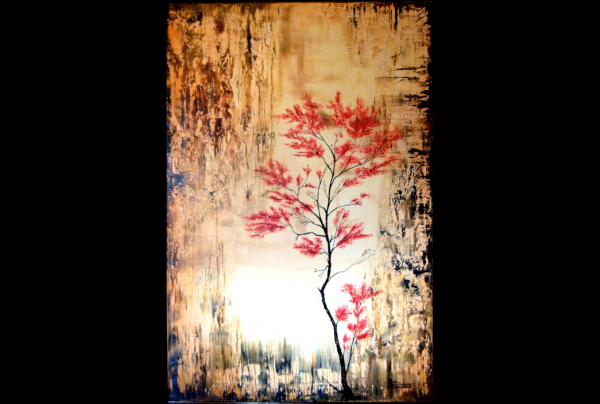 ''Le Monde Nouveau III'', huile sur toile,120x80cm, peinture de l'artiste Christian BIARD, que  probablement Claude MONET aurait appréciée. On y ressent une finesse japonisante, une lumière étrange, aux éclats lointains, qui ressource et attire.