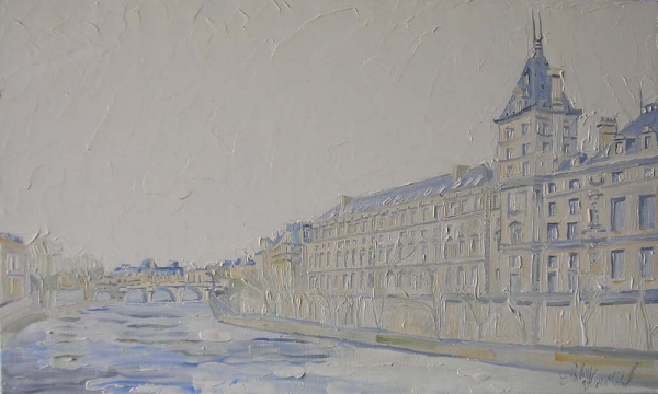 PARIS - PALAIS DE JUSTICE (55X34) PEINTURE DE PHILIPPE SKOWRON