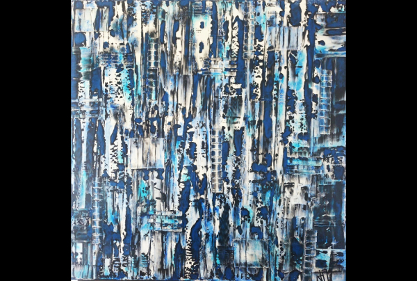 ''Totémographies Aquatiques''. La peintre Jacqueline MORANDINI défend le contenu générique d'un impressionnisme abstrait français, loin des expériences New-yorkaises d'avant garde qui se sont perdues dans la non-figuration.  