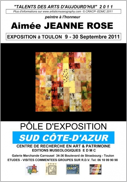 AFFICHE D'EXPOSITION DE LA PEINTRE AIMEE JEANNE ROSE 