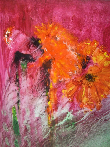 4 EXTRAIT DU TABLEAU M.J.S - LES FLEURS PLEURENT © PEINTURE DE DOMINIQUE BOYER