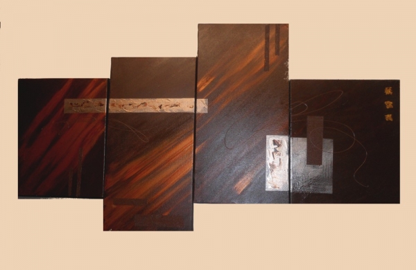 AVEC LES POLYPTYQUES SIGNÉS CAROLINE MERCIER, LA PEINTRE ASSEMBLE PLUSIEURS TABLEAUX ORIGINAUX POUR CRÉER UNE OEUVRE UNIQUE