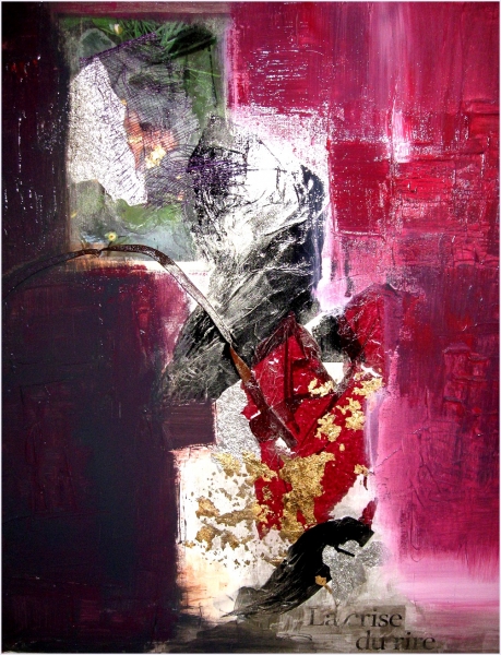 SYLVIE GUTERMANN SAIT AUSSI PRIVILEGIER AVEC AUTANT DE TALENT UN AXE ABSTRAIT JOUANT SUR LES CONTRASTES DE FORMES ET D' INTENSITES  LUMINEUSES 