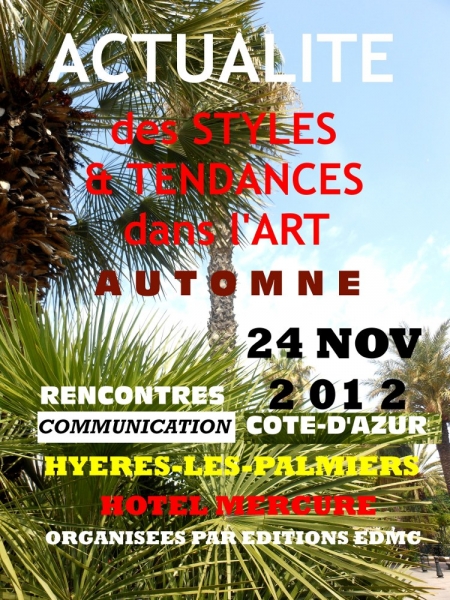 CET AUTOMNE PROCHAINES RENCONTRES  STYLES ET TENDANCES DANS L'ART 