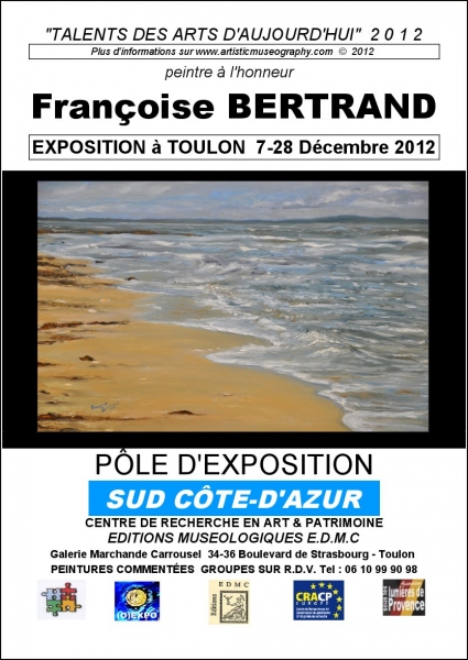 AFFICHE DE L'EXPOSITION DES PEINTURES DE MARINES DE FRANCOISE BERTRAND A TOULON