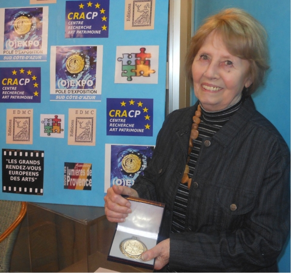 ARLETTE COUDERT A OBTENU EN MARS 2013 LA MEDAILLE D'HONNEUR DE PEINTRE D'EXCELLENCE 