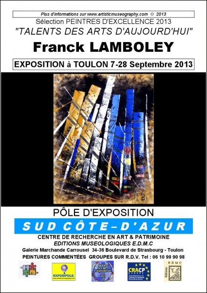 Franck LAMBOLEY, sa peinture au-dessus des strates du visible offre une évocation abstraite inédite du paysage urbain.  