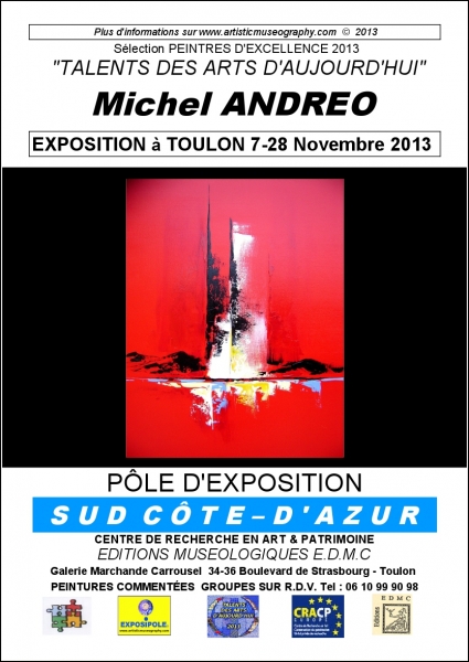 Le peintre Michel ANDREO. Avec ses voiliers il a réussi à atteindre une expression abstraite ultime du maritime. Médaillé Talents des Arts d'Aujourd'hui 2013