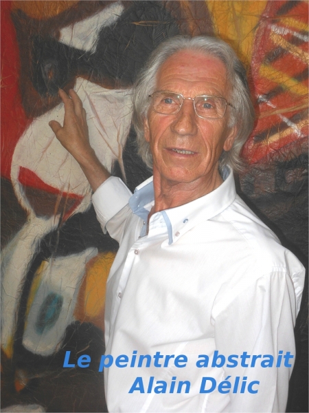  Alain Délic, peintre abstrait, ici il commente sa toile 