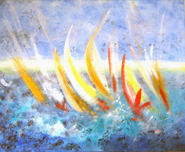 Voiles et couleurs, de la peintre ELLHËA, une magistrale marine impressionniste.