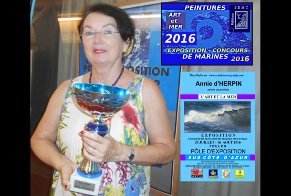 La peintre aquarelliste Annie d'HERPIN obient le Trophée 