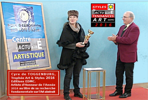 La peintre contemporaine Cyre de TOGGENBURG a reçu le Trophée 
