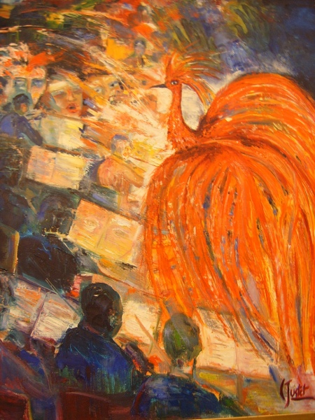 L'oiseau de feu peinture de Justet Peyrot