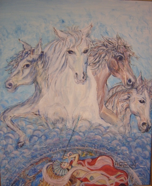 Chevaux de la Terre du peintre Vermorel