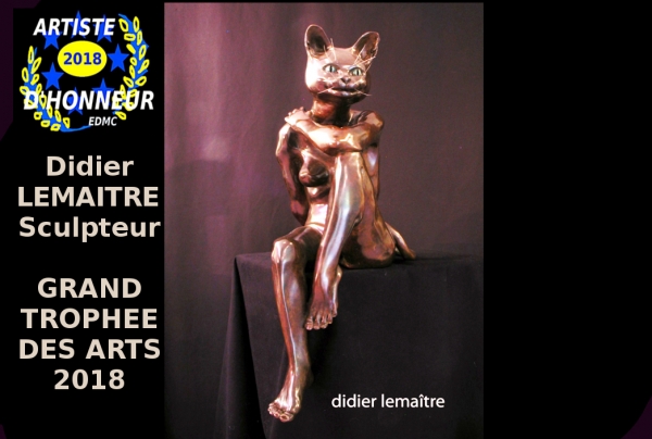  ici un bronze de style surréaliste zoanthrope élégant et très abouti, du sculpteur Didier LEMAITRE qui crée des œuvres contemporaines dans une esthétique de haut niveau qualitatif