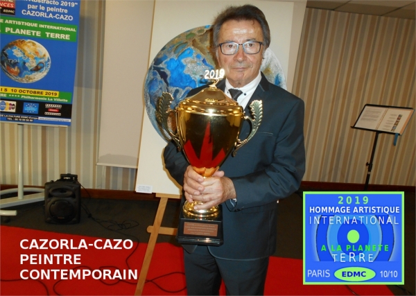 PARIS. Cérémonies de remise du Trophée Commémoratif 2019 au peintre Cazorla-Cazo