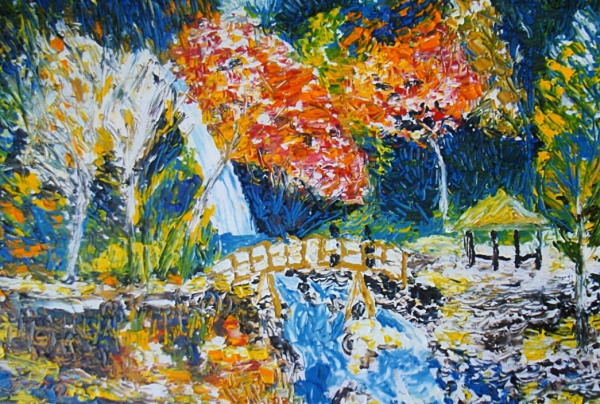 Paysage, peinture de Toshio Asaki