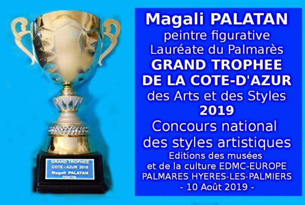 Magali PALATAN, peintre, Grand Trophée des Arts et des Styles de la Côte-d'Azur 2019 