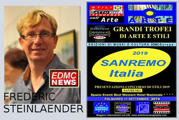 Frédéric Steinlaender, pittore a pastello, laureato del Palmares, ha ottenuto il Grande Trofeo di Arte e Stili, Sanremo 2019 Italia