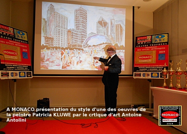 Oeuvre de Patricia KLUWE,peintre. Commentaires et analyse du style, Antoine Antolini, critique d'art, Monaco 2019.