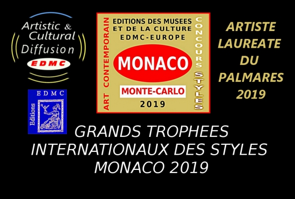 Marie-France BUSSET, peintre, lauréate des Grands Trophées Internationaux des Styles Artistiques - Monaco 2019 