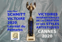 ■ Jean-Paul Schmitt, peintre lauréat des VICTOIRES INTERNATIONALES DE LA CRÉATION ET DES STYLES ARTISTIQUES CANNES 2020 