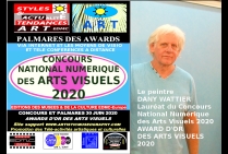 30 Juin 2020 Concours National Numérique des Arts Visuels. Le peintre Dany Wattier Lauréat du Palmarès Award d'Or des Arts Visuels 2020