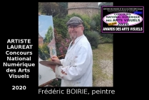 Le peintre Frédéric Boirie. Award d'Or. Artiste lauréat du Palmarès au Concours National Numérique des Arts Visuels 2020.