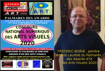 Frédéric Boirie,peintre. Award d'Or des Arts Visuels 2020 au Concours National Numérique des Arts Visuels 2020. 