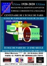 ECOLE DE PARIS 23-24 Octobre 2020 Manifeste et Hommage Centenaire 1920-2020<br/>(sur invitation)  