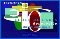 Logo du Centenaire-Hommage à l'Ecole de PARIS 1920-2020 et du Manifeste pour une Ecole de PARIS du XXIe siècle.