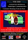 Affiche de l'Exposition Hommage Numérique pour le Centenaire de L'Ecole de PARIS 1920-2020, durant les mois de Septembre et Octobre 2020 ayant accompagné la Consultation artistique et culturelle préparatoire à l'adoption du Manifeste .  