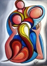 “Solidarité”  Huile sur toile (54x73cm) oeuvre d' Élisabeth AUER, peintre, 