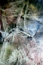 “Grottes des Sables III ” Encre sur papier (75x50cm) de Betty DE RUS, peintre abstraite.